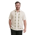 thumbnail image 4 of Cafe Luna Men’s and Big Men’s Geometric Panel Print Short Sleeve Button-Down Shirt, S-5XL, 4 of 8