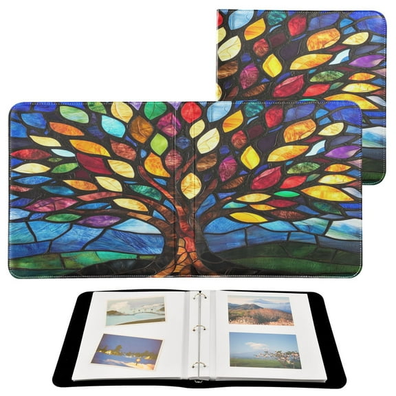 BZSMCE Photo Album Book Scrapbooking Colorful Glass Tree Printed Picture Album