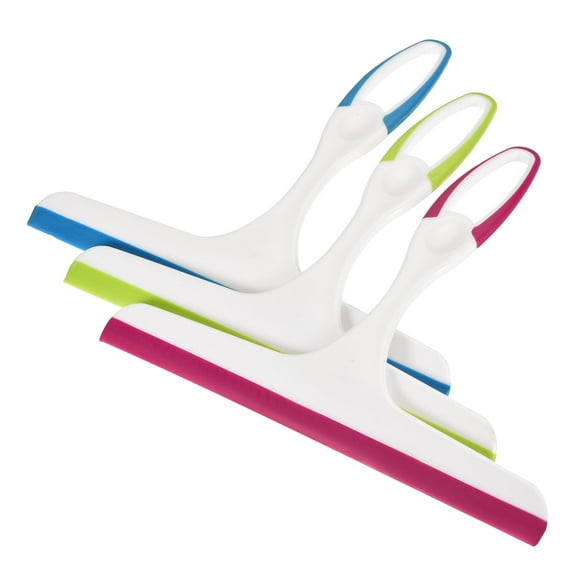 Uxcell Shower Squeegee Glass Wiper with Hanging Hole Green   Blue   Red, 4 Count