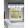 thumbnail image 3 of Navy Blue Gray Stripes Curtain Valances for Windows, Line Pattern Window Valances, Window Treatment Rod Pocket Valance Curtains for Living Room/Kitchen/Bedroom/Bathroom, 54x18inch, 3 of 9