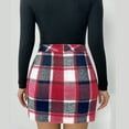 thumbnail image 5 of Perfectbot Women's High Waist Plaid A-Line Mini Skirt - Wool Blend Bodycon Elegant Fall Spring Casual Skirt, 5 of 6