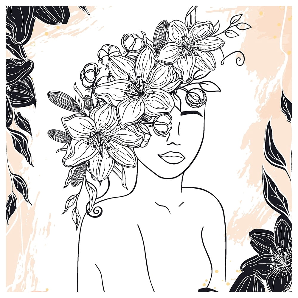 Beauty from Within Flowerhead -14"x14" Canvas Artwork - Multi-Color 16 x 20