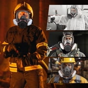 CRJKIJ 2 Pack Full Face Respirator Mask with 40mm Activated Carbon Filters and 6001 Filter, Reusable Full Face Gas Mask Survival for Chemicals Dust Vapors Spray Paint Resin Polishing Welding