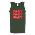 thumbnail image 2 of Wild Bobby, Pray On It Pray Over It Pray Through It Inspirational/Christian Men Graphic Tank Top, Forest Green, 3X-Large, 2 of 6
