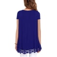 thumbnail image 6 of JWD Women's Tops Short Sleeve Lace Trim O-Neck A Line Tunic Blouse Royal Blue-X-Large, 6 of 6