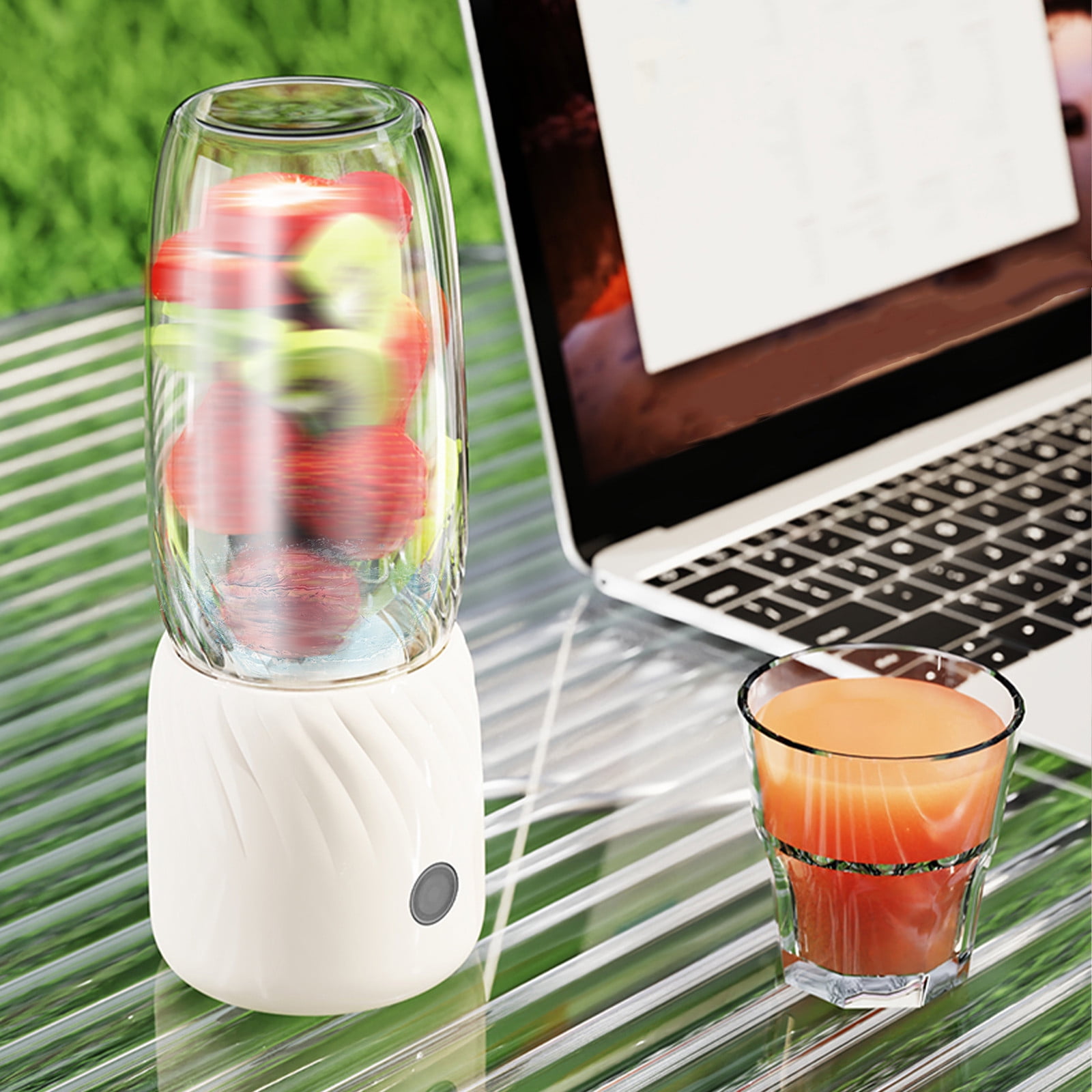 USB Rechargeable Portable Juicer Mini Blender For Smoothies And Fruit Juice 350ml White 1 Count