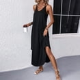 thumbnail image 5 of Gamivast Maxi Dresses for Women Spaghetti Strap V-Neck Long Dress Loose Fit Cami Dress Side High Slit Summer Beach Vacation Cruise Outfits, 5 of 7