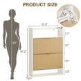 thumbnail image 5 of Wooden Shoe Cabinet with 2 Flip Drawers & Open Storage Shoe Rack Organizer for Entryway Hallway,Bedroom,Living Room,Apartment,White, 5 of 9
