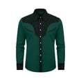 thumbnail image 4 of xfsWaSs Western Cowboy Shirts For Men Casual Button Down Long Sleeve Shirt Floral Embroidered Festival Shirts Holiday Celebration Retro Party Tops, 4 of 4