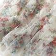 thumbnail image 7 of HXWCHs Women's Floral Print A-Line Mesh Skirt Mid Length Party Dance Elegant Holiday Celebration Attire One Size Beige, 7 of 7