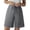 Grey, variant on Womens Button Side Summer Linen Shorts, Lightweight Loose Elastic Waist Lounge Bermuda Shorts with Pockets (Grey, XXL)