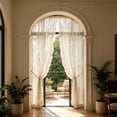 thumbnail image 4 of Lace Floral Rod Pocket Sheer Curtain Light Filtering Ruffled Window Panel Soft Polyester Embroidery Design Romantic Home Decor, White, JKODE, 4 of 6