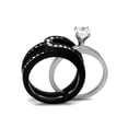 thumbnail image 3 of Women's 1.02 Ct Cubic Zirconia Black Stainless Steel Wedding Ring Set Size 7, 3 of 6