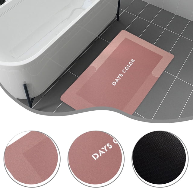 Xihbxyly Alfombra de Baño de Diatomeas, Superabsorbente, de Secado Rápido, con Base de Goma Antideslizante, Lavable, Resistente a La Suciedad, Fácil de Limpiar, Multiusos para Baño, Lavandería y Coci