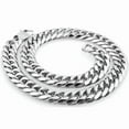 thumbnail image 4 of EOEMY Heavy Silver Cut Curb Cuban Link Chain 316L Stainless Steel Men'S Necklace Hot-36Inch Or 91Cm-19mm-Silver, 4 of 7