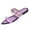 Purple, variant on Flat Sandals for Women Dressy, Vacation Sandals for Women, Flat Sandals for Women, Women's Leopard Print Metal Accent Toe Loop Slides, Open Toe Flat Sandals for Summer, Leopard Print 7.5