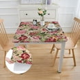 thumbnail image 2 of HAOXIT Cloth Tablecloths for Square Tables Outdoor Table Cloths Decoration Table Covers Washable Dining Table Cover Holiday Tablecloth  Table Cloth for Dining Room Kitchen,Vintage Pink Rose 52*52, 2 of 7
