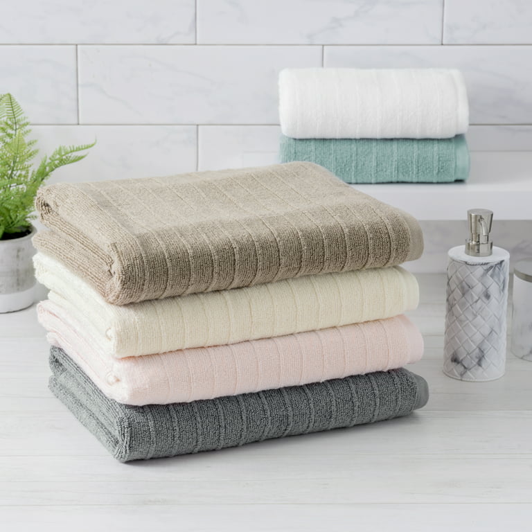 LUXOME Plush Performance 6-Piece Bath Towel Set | Dual-Loop Design | Ultra  Soft | Highly Absorbent | Quick Drying | Oyster (Tan)