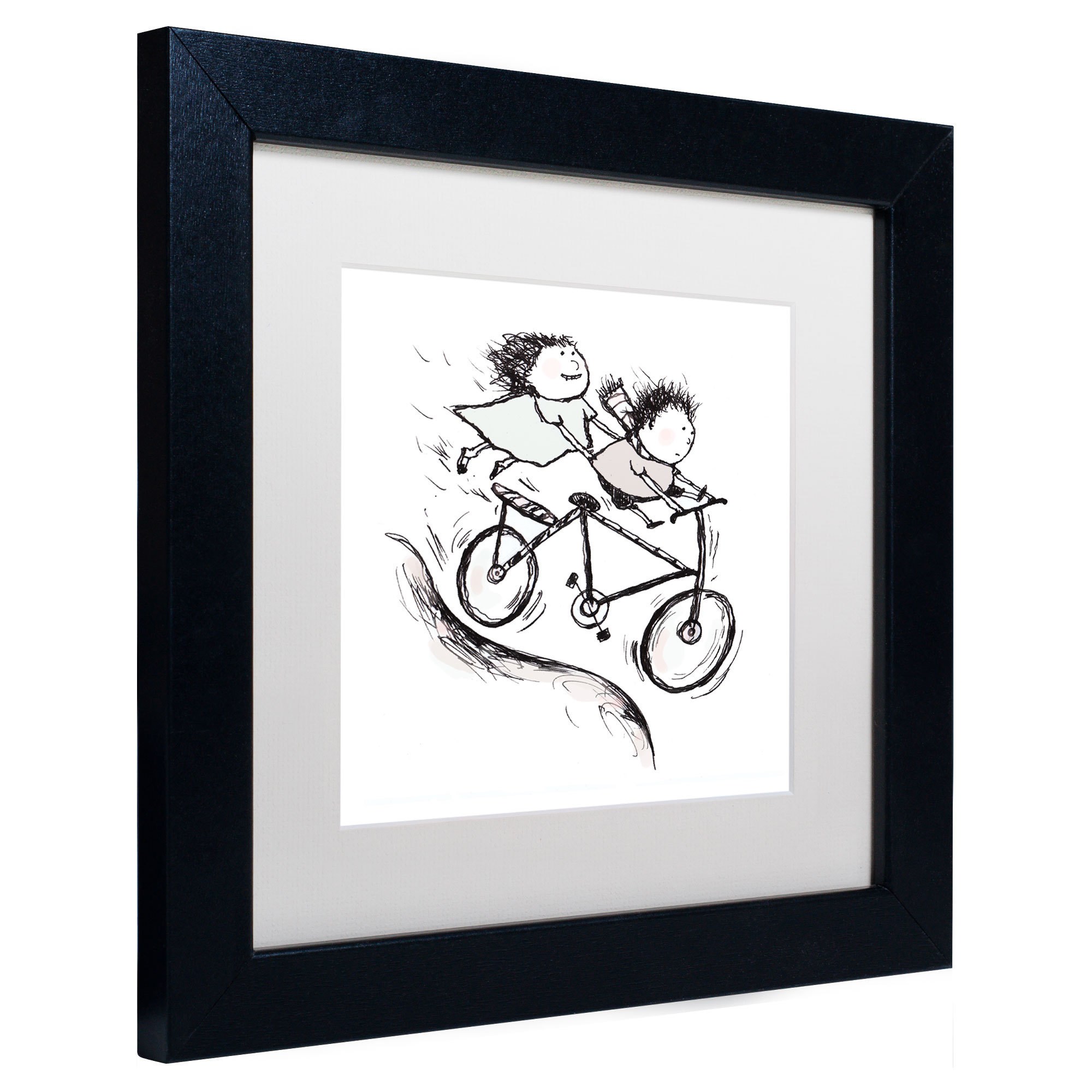 Carla Martell 'Bike Kids' Matted Framed Art