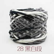 Namzi Cotton Crochet Yarn, Thin Yarn for Crocheting, Soft Durable Polyester Yarn for Hand Knitting & DIY Craft Projects, Yarn, 2 Roll.black   white