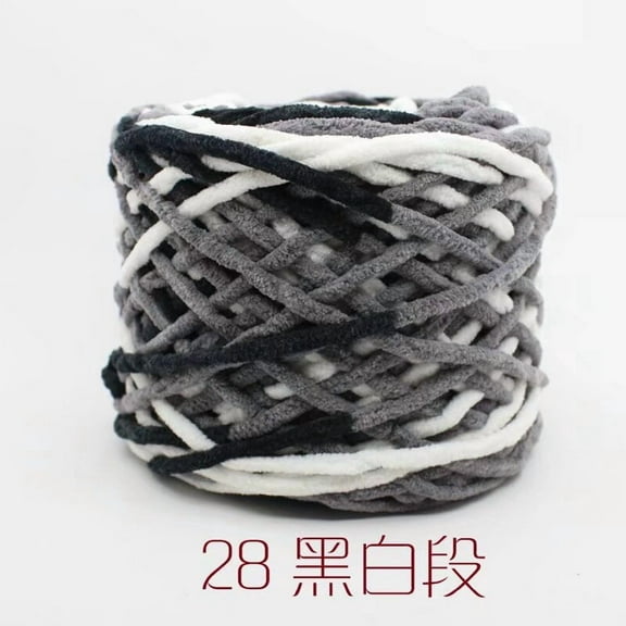 Namzi Cotton Crochet Yarn, Thin Yarn for Crocheting, Soft Durable Polyester Yarn for Hand Knitting & DIY Craft Projects, Yarn, 2 Roll.black   white