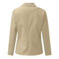 thumbnail image 3 of WTOBBY Women's Notch Lapel Blazer Jacket Slim Fit Formal Cardigan Style Long Sleeve Single Breasted Office Coat with Front Pockets for Business Professional,Beige L, 3 of 4