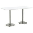 thumbnail image 2 of KFI Studios Mode 3.5' x 7' Bistro Table, Designer White, Silver, 2 of 3