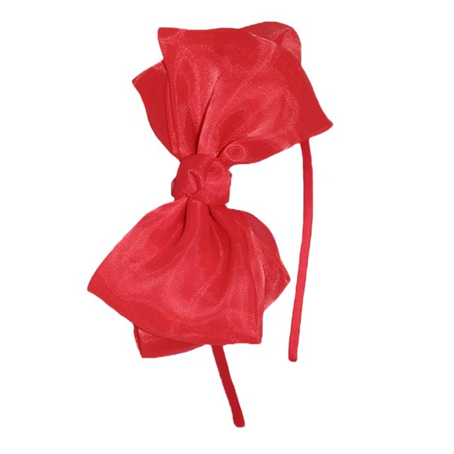 Diadema con lazo de encaje con lazo de cinta grande Aro para el cabello hecho a mano para mujer Decoración de fiesta Tocado de disfraz de cosplay Accesorios para el cabello de Navidad 1 paquete Rojo