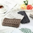 thumbnail image 5 of 4 Pieces Winter Ear Warmers Headbands Women Warm Knitted Headband Braided Crochet Head Wraps for Girl (Khaki, Dark Grey, Beige, Black), 5 of 6
