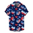 thumbnail image 2 of Savings Clearance!GaThRRgYP Mens tshirts Graphics $8,Men's Independence Day Print Shirt Printed Lapel Collar Short Sleeved T-shirt Tops Short Sleeved Lapel Tops/shirt Navy XL, 2 of 5