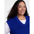 thumbnail image 4 of Terra & Sky Women's Plus Ribbed Sleeveless V Neck Sweater Top, Sizes 0X-5X, 4 of 5
