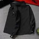 thumbnail image 3 of Chaqueta vaquera negra con botones para otoño para hombre, chaqueta vaquera blanca con estampado de letras, abrigo para hombre, lavado rojo G, estética de bajo coste al precio más bajo, 3 of 5