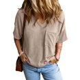 thumbnail image 2 of Summer Tops for Women Spandex T Shirts Womens Athletic Clothes Womens Long Sleeved Tee Shirt Long Sleeve Cold Gear Sleeves Women Active Tops Loose Fit Shirts for Trendy Sleeve Shirt Khaki L, 2 of 8