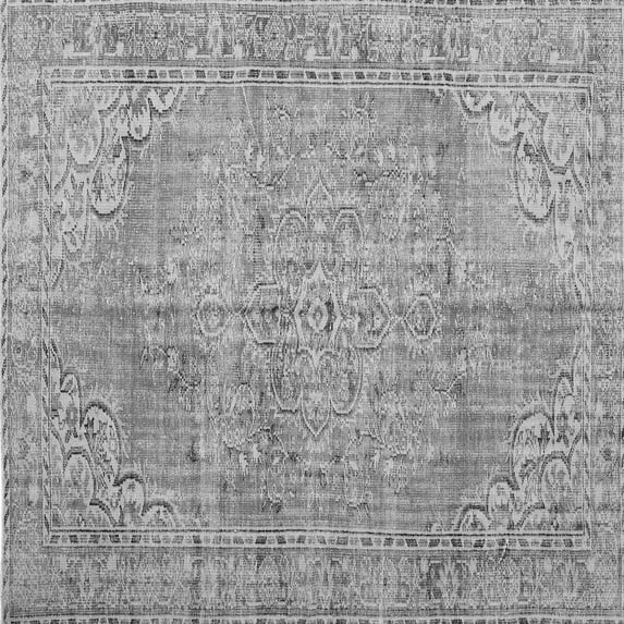 Ahgly Company Indoor Square Persian Gray Traditional Area Rugs, 8' Square