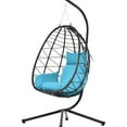thumbnail image 4 of Modern Design Egg Chair With Stand And Waterproof Lining: 100% Hand Woven For Patio, Living Room Hanging Covering: Soft Bedroom, Outdoor, 4 of 7