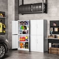 thumbnail image 2 of AUHUP 4 Doors Garage Storage Cabinets with 3 Adjustable Shelves, 71"H Locking Steel Storage Cabinet for Home Office, Garage, Warehouse, Workshop (White), 2 of 8