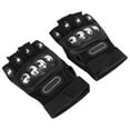 thumbnail image 3 of 2 uds guantes de ciclismo negros transpirables medio dedo regulables de nailon ergonómicos guantes para montar en bicicleta para exteriores talla única, 3 of 14