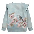 thumbnail image 6 of Xoenoiee Robin Cherry Blossom Print Toddler Baby Girl Long Sleeve Ruffle Sweatshirt Crewneck Pullover Tops Basic Oversized Sweater Shirts Kid Fall Clothes, Size 7-8 Years, 6 of 7