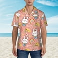 thumbnail image 4 of Balery Rabbit So Cute Print Men's Hawaiian Shirts Short Sleeve Beach Shirt Relaxed Fit Vacation Button Down Shirts-XX-Large, 4 of 9