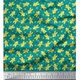 thumbnail image 1 of Soimoi Green Moss Georgette Fabric Star & Snowman Kids Print Fabric by the Yard 42 Inch Wide, 1 of 1
