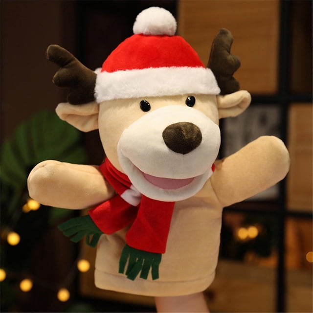 Marioneta de mano HUOGUO, personaje de dibujos animados de Papá Noel, 40 cm