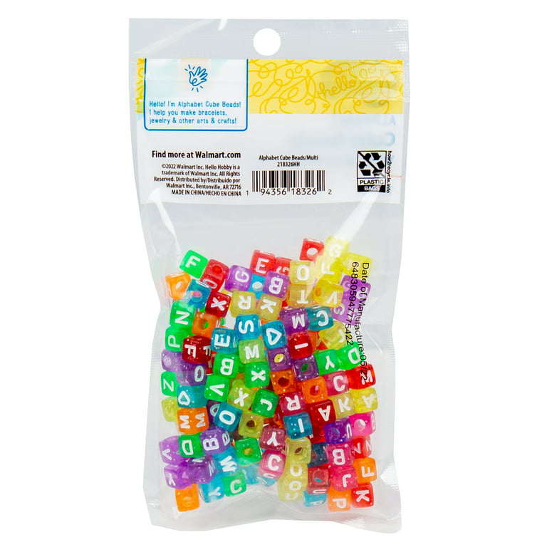  Hicarer 26 Pieces Rhinestone Letters Cube Beads ABC