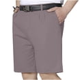 thumbnail image 2 of hlysgo Mens Golf Shorts Lightweight Quick Dry Stretch Waistband Short Big and Tall Flat Front Casual Dress Shorts with Zipper Pockets Gray,L, 2 of 6