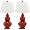 thumbnail image 2 of SAFAVIEH Cybil 26 in. Red Glass Table Lamp with Off-White Cotton Shade, Set of 2, 2 of 4