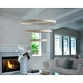 thumbnail image 4 of Aiwen Gold Finished 3 Tiered Crystal Rings Linear Chandelier Stylish Pendant Light, 4 of 10