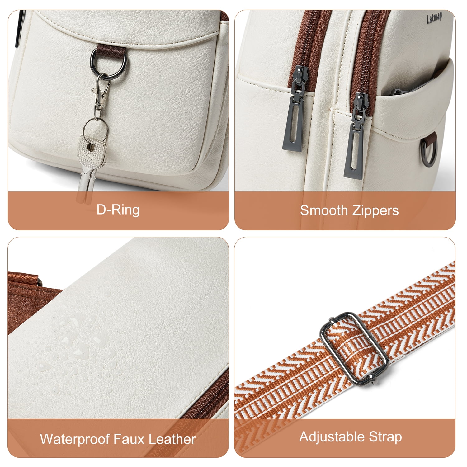 7L Crossbody Sling Bag, Anti-Theft Travel Chest & Belt Bag for Women and Men, Faux Leather