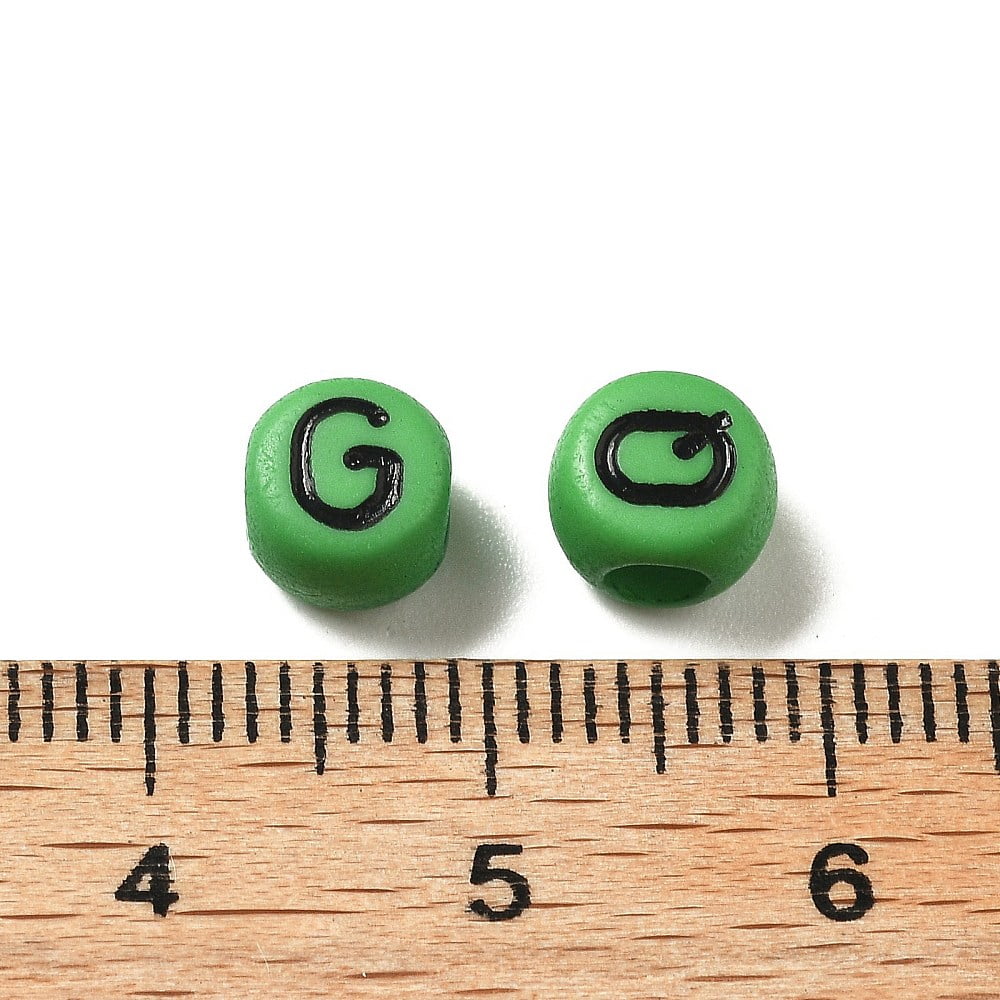 Opaque Acrylic Beads Large Hole Beads Flat Round with Letter A~Z Colorful 7x5mm Hole: 2.5mm about: 3333pcs/500g DIY
