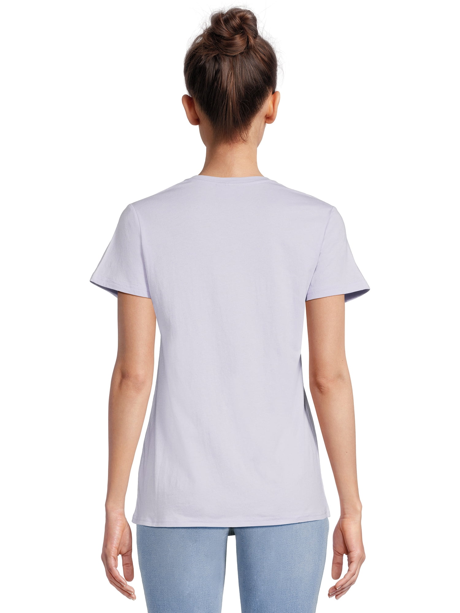 RealSize Women's V-Neck Graphic Tee with Short Sleeves, Sizes XS-3XL