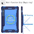 thumbnail image 6 of Dteck Case for Samsung Galaxy Tab S9 Plus / Tab S9 FE Plus 12.4 Inch 2023,Military Grade Drop Protection Shockproof S9+ Cover with S-Pen Holder+Handle Grip+Rotating Stand+Crossbody Strap,Navy+Blue, 6 of 8