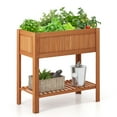 thumbnail image 2 of Costway Raised Garden Bed 39 x 20 x 39 in Outdoor Fir Wood Planter Box with Storage Shelf, 2 of 11